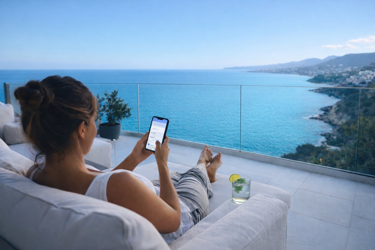 Mediterranean coastline aerial view